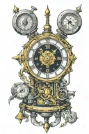 Chrono Trigger videogame clock pendulum tattoo design idea