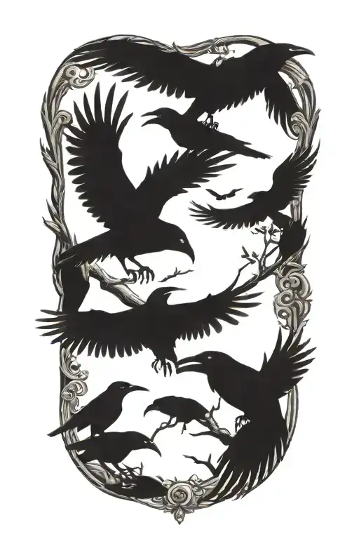 odin's crows tattoo design idea