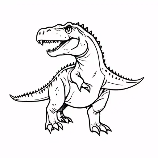 cute t-rex dinosaur tattoo design idea