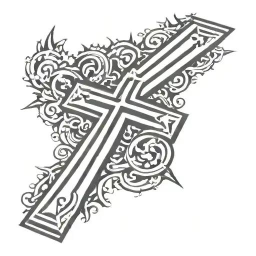 Gangsta cross tattoo design idea