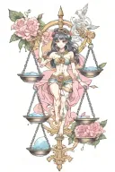 libra scale tattoo design idea