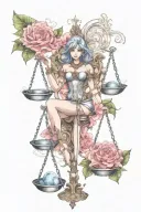 libra scale tattoo design idea