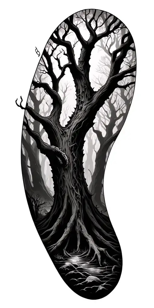 forbidden Forest from harry potter tattoo design idea