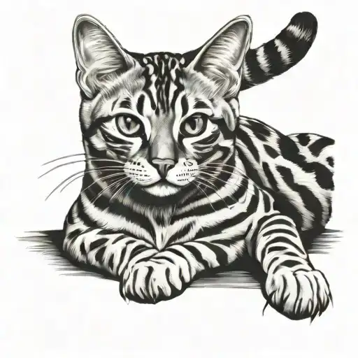 bengal cat tattoo design idea
