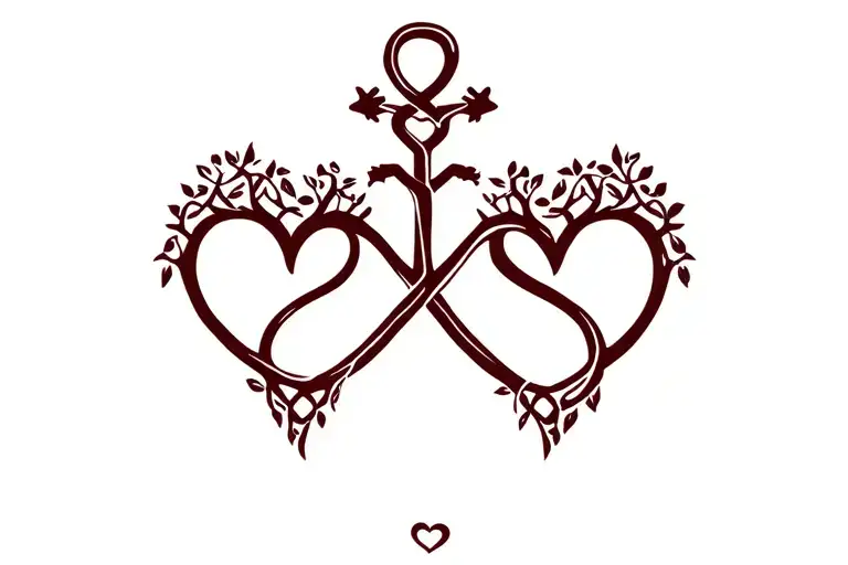  Anchor  a big heart and a little heartThe Celtic Sisters Knot infinity and paw tree all intertwined tattoo design idea
