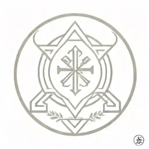 slavic brotherhood emblem with initials tattoo design idea