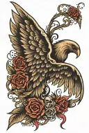 fallen angel wings tattoo design idea