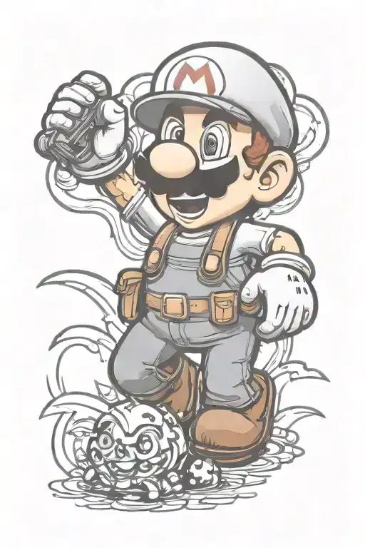 super mario tattoo design idea