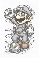 super mario tattoo design idea