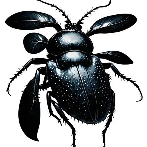 dark, nature, insect, fungus tattoo design idea