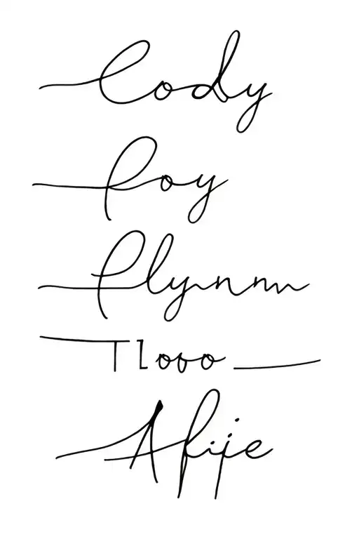 childrens names: Cody Flynn and Alfie  tattoo design idea
