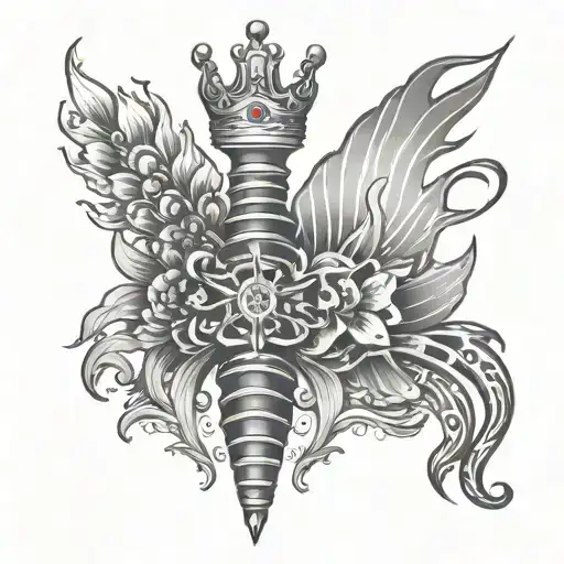 chiropractic symbol spine crown tattoo design idea