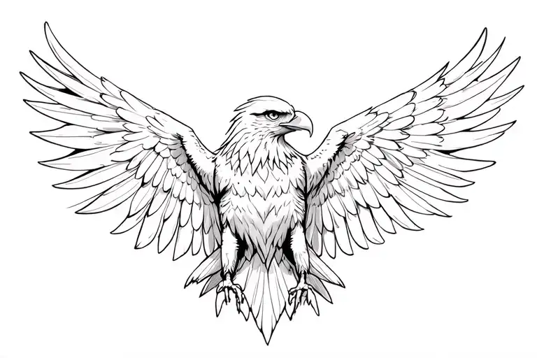 eagle with outstretched wings tattoo design idea