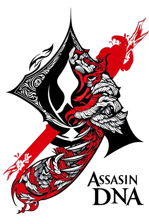 assasin creed logo with polish accent My DNA' tattoo design idea