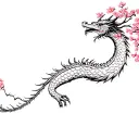 Sakura tree dragon tattoo design idea