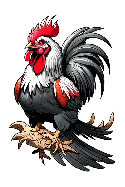 game-cock tattoo design idea