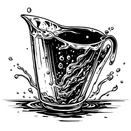 a water jug falling cartoon tattoo design idea
