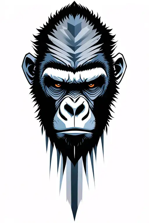 gorilla face surrounded tattoo design idea