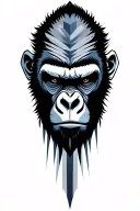 gorilla face surrounded tattoo design idea