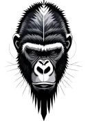 gorilla face surrounded tattoo design idea