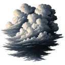 softly shaded black and grey  clouds tattoo design idea