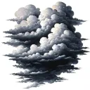 softly shaded black and grey  clouds tattoo design idea
