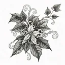 pen ivy vines surrounding tattoo design idea