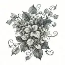 pen ivy vines surrounding tattoo design idea