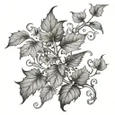 pen ivy vines surrounding tattoo design idea