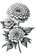 white carnations and chrysanthemum  tattoo design idea