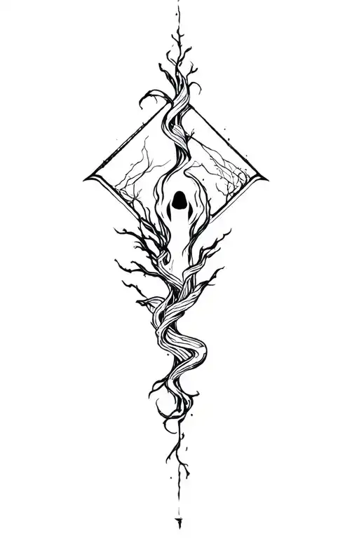 Vertical Tattoo Design Prompt (7-Inch, Outer Triceps)Inspired by Ghost of TsushimaMood: Bold, spiritual, haunting yet tattoo design idea