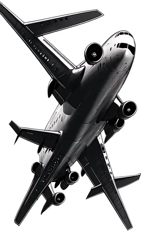 747 Boeing plane traveling around the world tattoo design idea