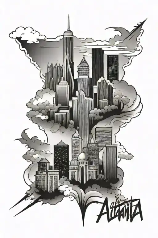 Atlanta skyline tattoo design idea