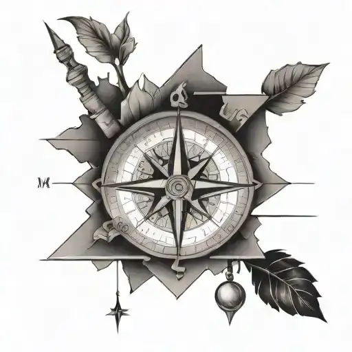 There may be lines inside, there may be a ruler or a compass tattoo design idea