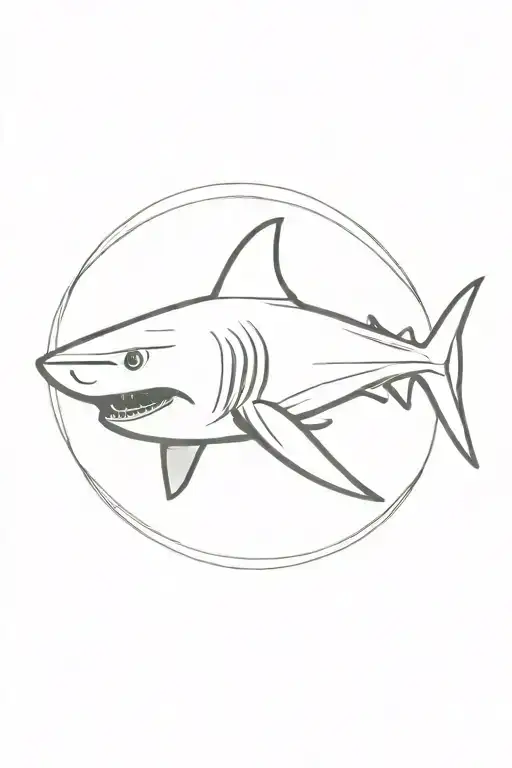 Shark head coming tattoo design idea