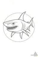 Shark head coming tattoo design idea