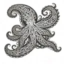 Fun and intricate celtic patterns surrounding a mystical octopus tattoo design idea