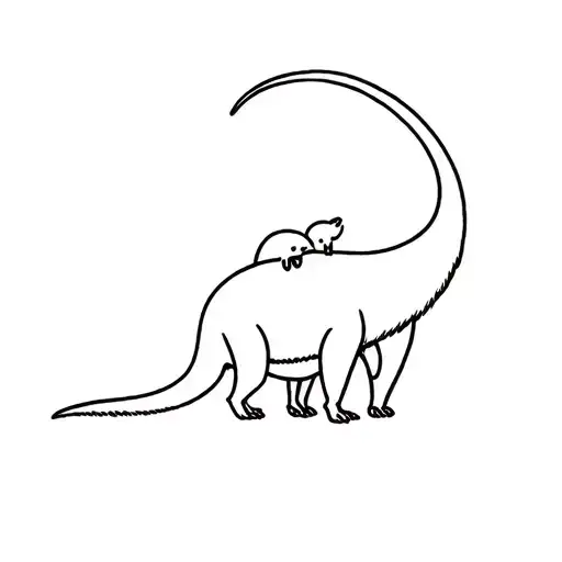 Anteater with baby anteater on back tattoo design idea