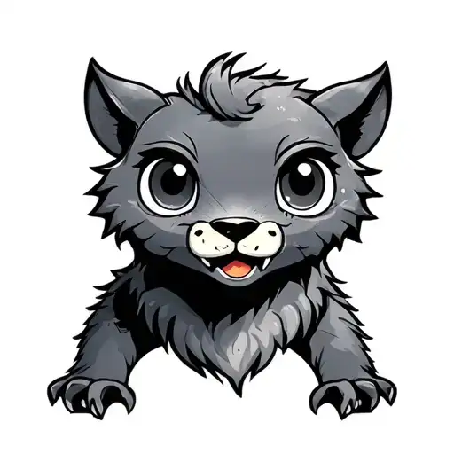 weird cartoon animal partying tattoo design idea