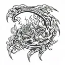 1994 year with flames tattoo design idea