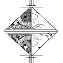 Gemini and Aquarius patern geometrical tattoo design idea