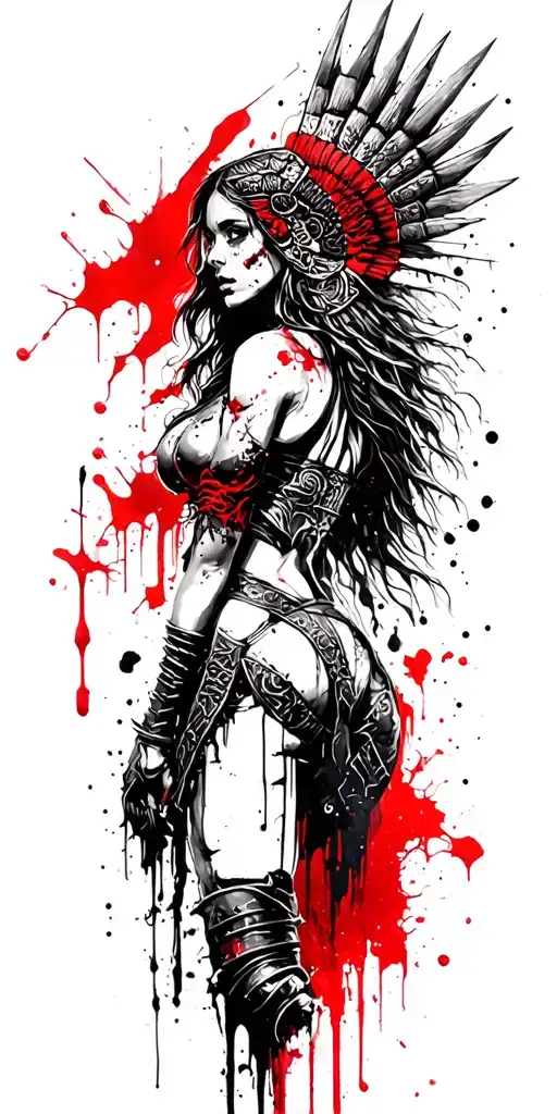 warriors, soldiers, war, death, valhala, valkyrie warrior woman tattoo design idea