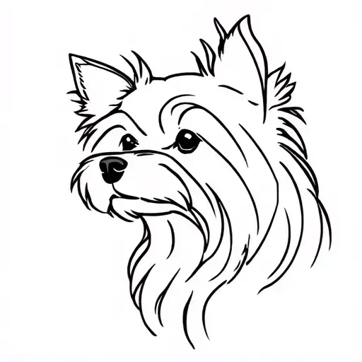 yorkie profile silhouette tattoo design idea