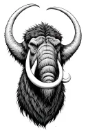 create a front-facing mammoth head. Make the mammoth look angry tattoo design idea