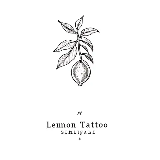 a lemon on a branch tattoo design idea