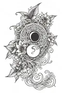 divine feminine persephone unalome symbol tattoo design idea