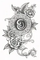 divine feminine persephone unalome symbol tattoo design idea