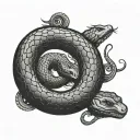 Ouroboros snake, biting tail tattoo design idea