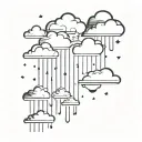 clouds and rain falling tattoo design idea
