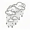 clouds and rain falling tattoo design idea